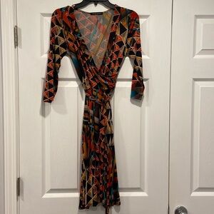 Janette Fashion faux wrap dress short medium